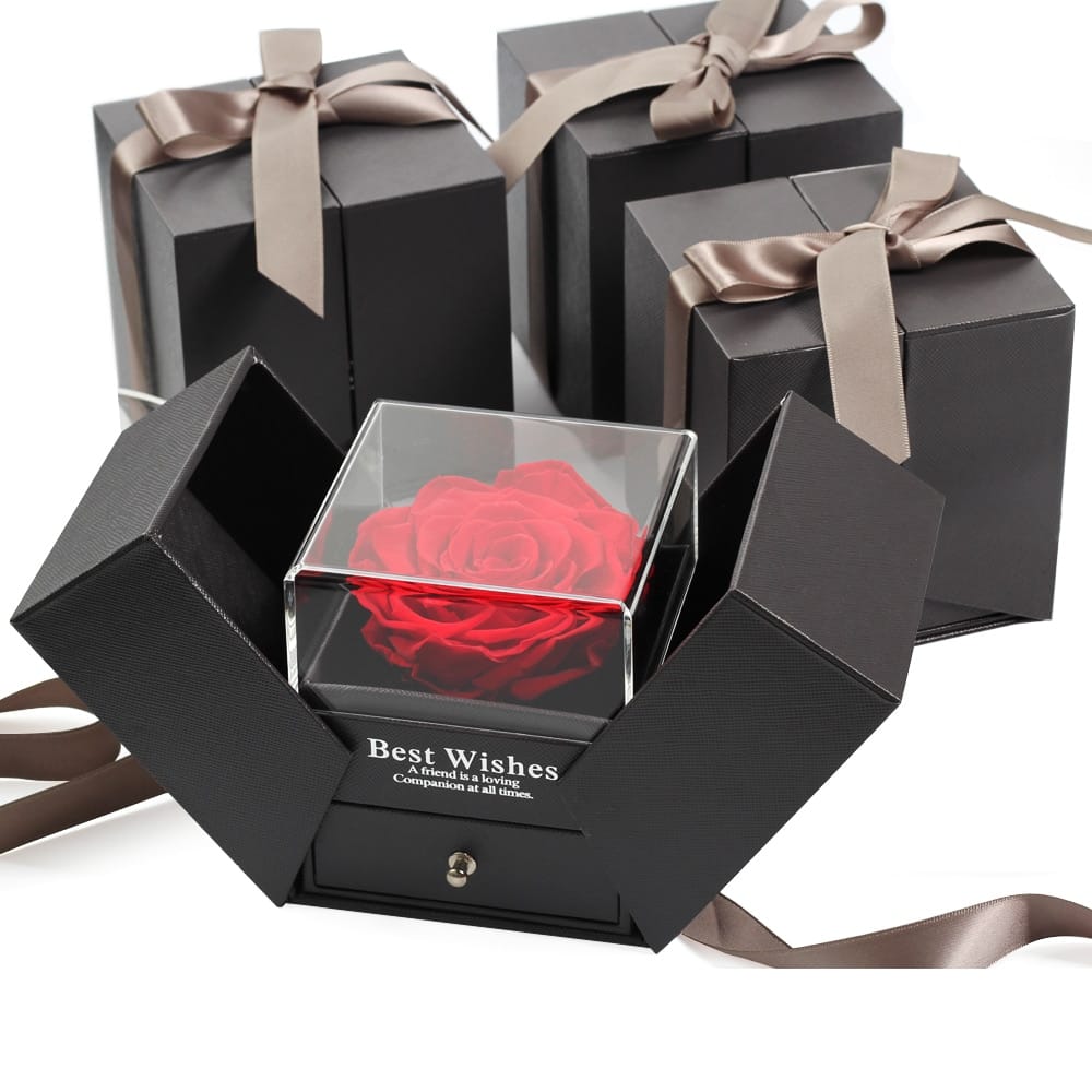 Boîte à cadeau avec rose éternelle