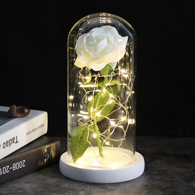 Rose éternelle lumineuse LED sous cloche en verre - EXCLU ST VALENTIN ! – Image 10