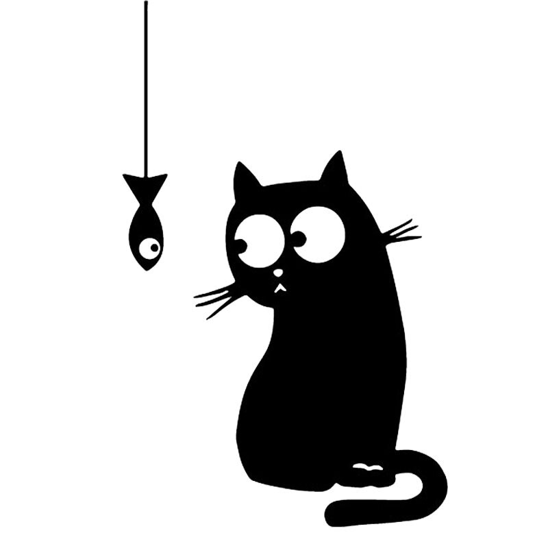 Autocollant mural - Chat curieux