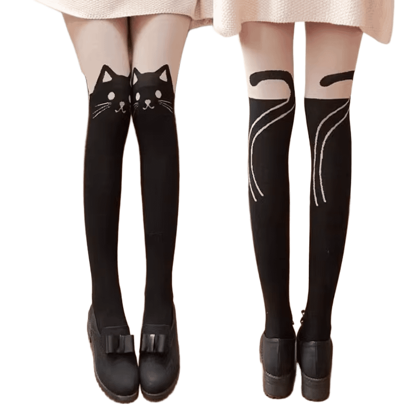 Collants cuisse haute motif chat – Style kawaii japonais – Image 2