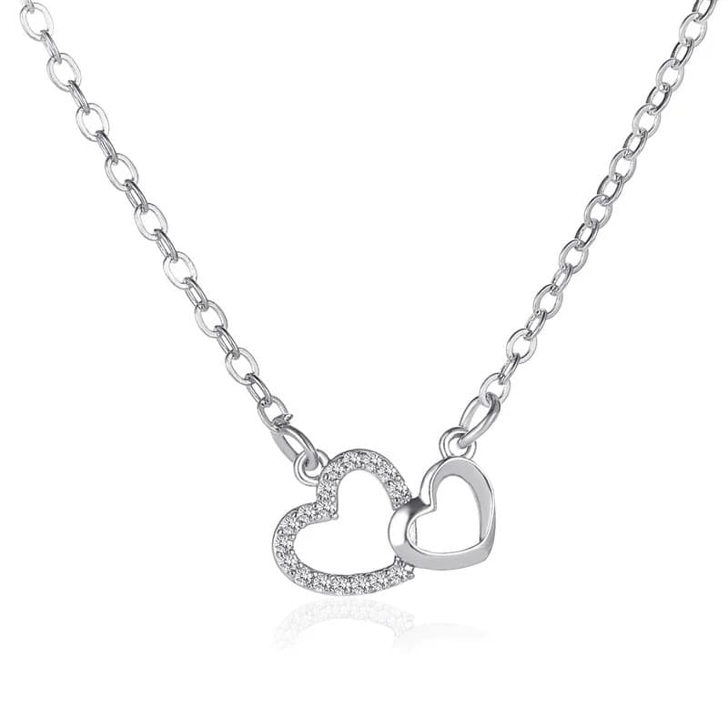 Collier double cœur – Cadeau romantique