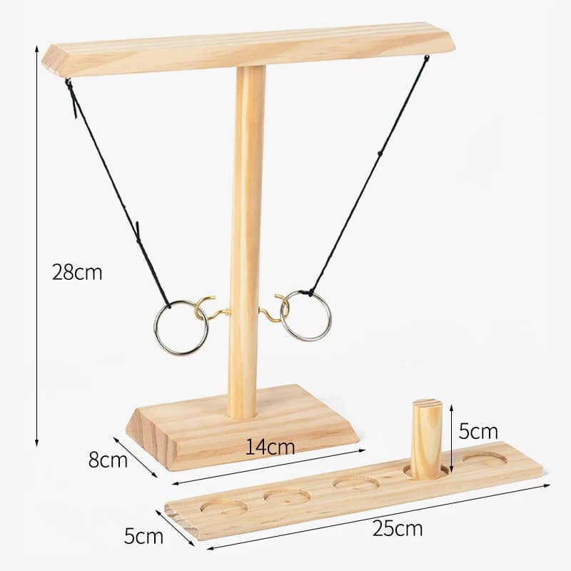 Jeu de lancer d’anneaux en bois – Jeu d’adresse intérieur & extérieur – Image 2